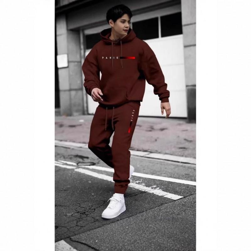 Completo felpa con cappuccio oversize da uomo Manica lunga Top Pantaloni Tuta casual invernale