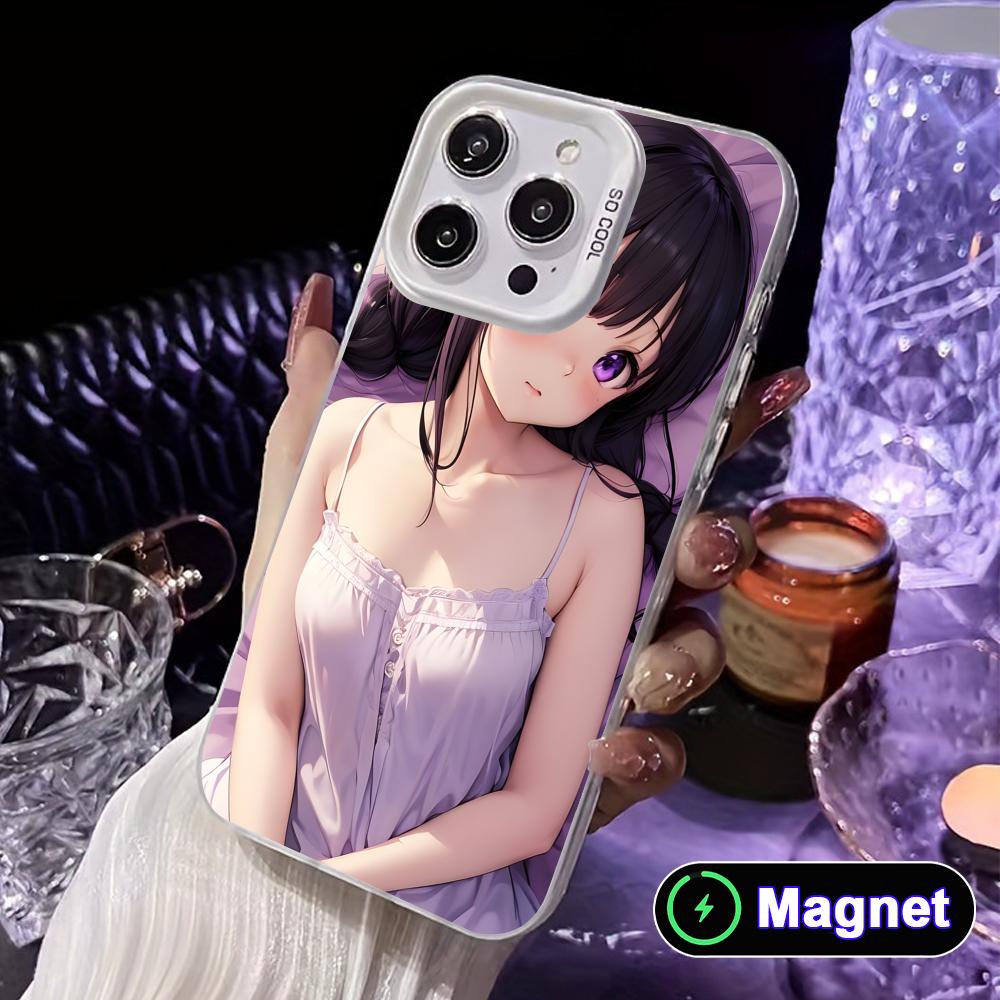 Hyouka Chitanda White Translucent MagSafe Mobile Phone Case for iPhone 17 16 15 14 13 12 11 X XR XS Air Pro Max Plus Cover
