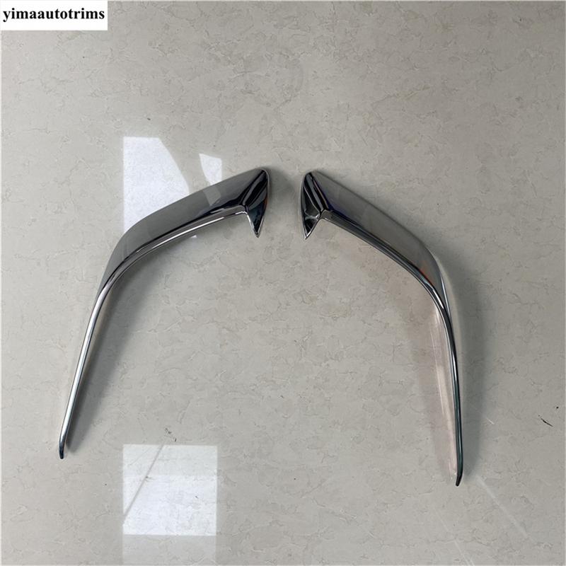 For Mazda 3 2014 - 2016 Car Front Fog Lights Lamps Eyebrow Eyelid Strip Decoration Cover Trim ABS Chrome Accessories Exterior