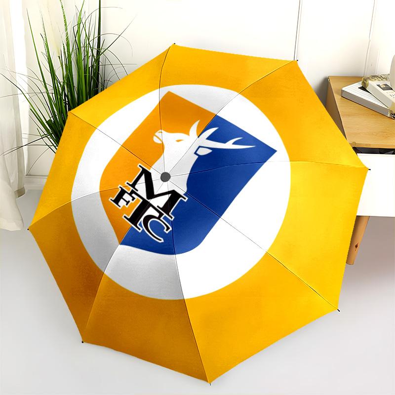Mansfield Town Football Club Pattern, Automatic Folding Umbrella, Portable and Foldable Design, 8 Ribs, a Christmas or Birthday Gift.