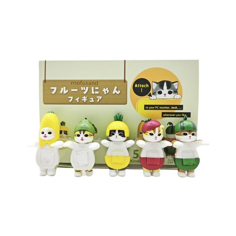 Mofusand Theme Fruit Toy Doll Small Sculpture Desktop Ornament Room Decoration