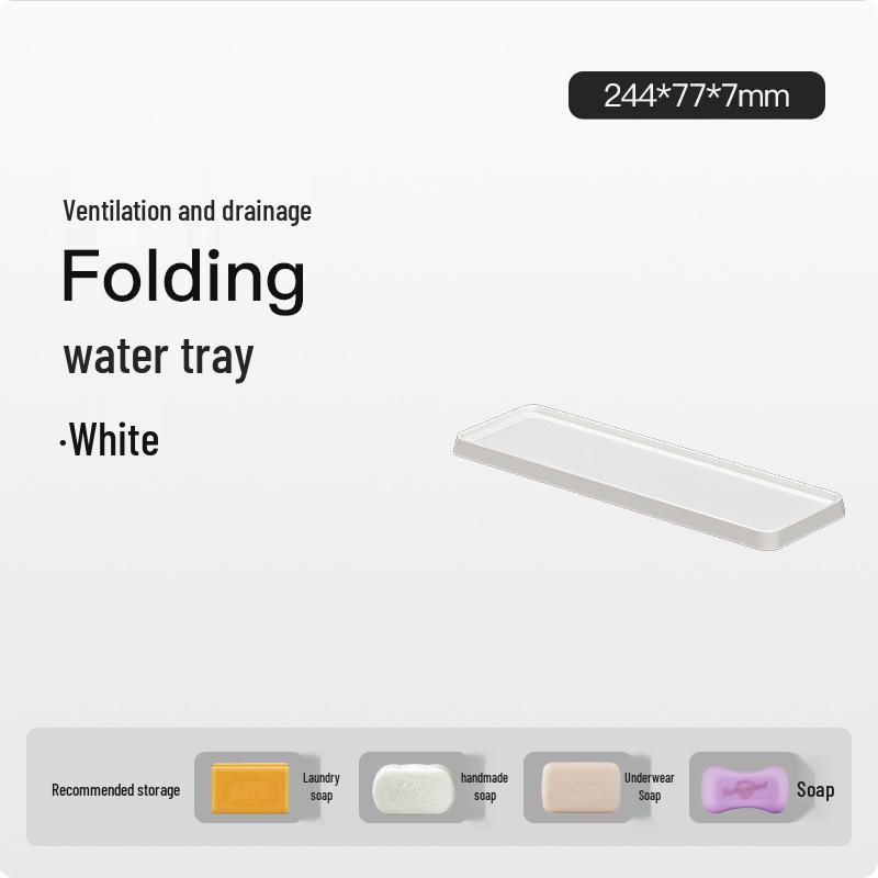 Geometric Ventilated Retractable Soap Tray for Bathroom and Laundry Countertops