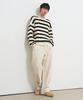 GENERALIDEA Man Striped Cotton Crewneck Knit [Ivory] / Gf1Mkp004
