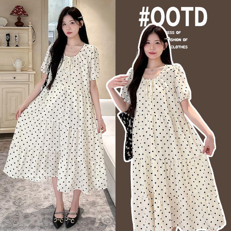 Trendy Polka Dot Maternity Dress - Summer Style for Stylish Moms 2XL