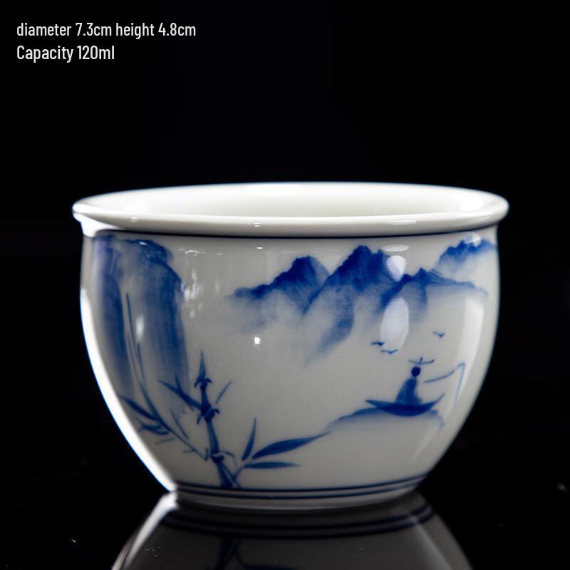 Shangqi Vintage Hand-Painted Yingqing Ceramic Tea Cup