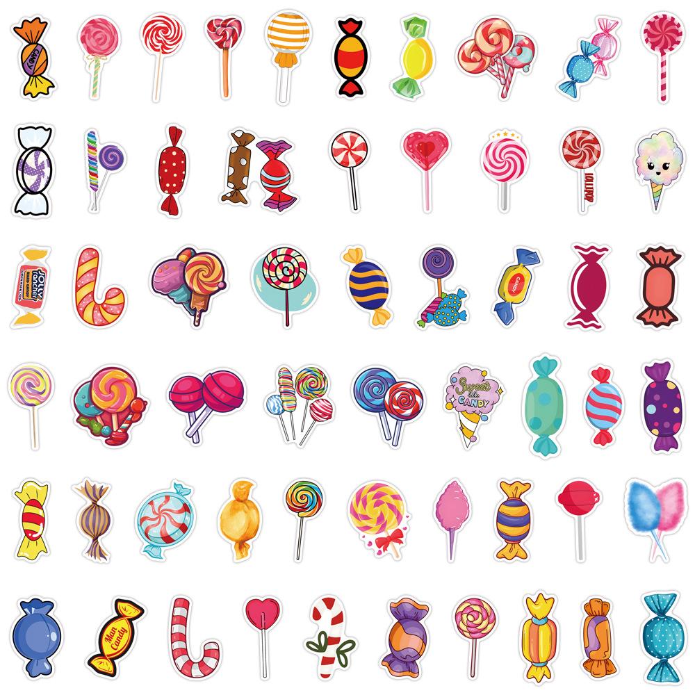 55 Candy Cartoon Graffiti Stickers: Cute, Waterproof, Creative DIY Journal Stickers for Kids