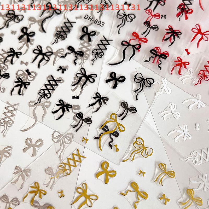 1 Blatt Kawaii Schleife Selbstklebende Nail Art Aufkleber DIY Maniküre Dekor Schleifensticker Schleife&Band Nagelsticker