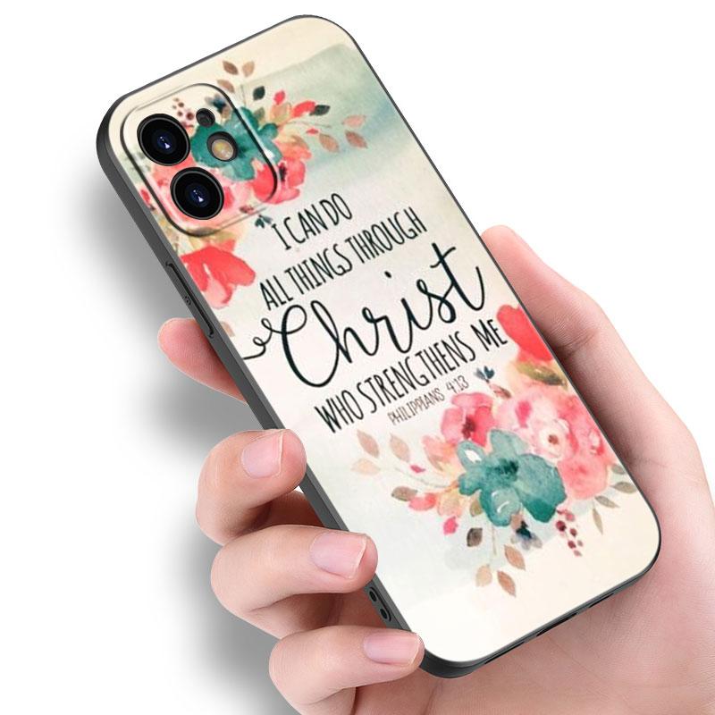Bible Jesus Christ Christian Case For Apple iPhone 14 13 12 Mini 11 Pro Max 7 8 XR X XS 7 8 Plus SE 2020 2022 Black Cover