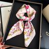Elegant Flower Simulation Silk Printing Women's Silk Scarf Square Scarf Premium Shawl Sunscreen Neck Scarf Headscarf Scarf