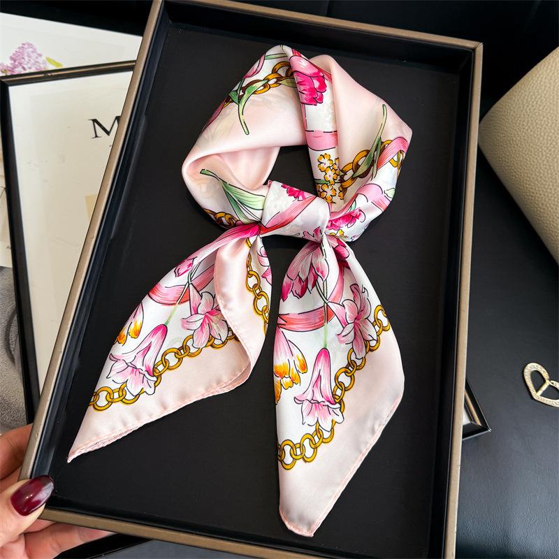 

Scarf Headband Hijab Silk Luxury Shawl Wraps Bandana Neckerchief Hair Bands Foulards Femme Women s Accesories Designer Brands 70x70cm