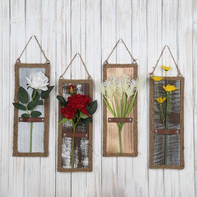 1PC Fashion Wood Vaso Pianta Photoframe Home Decor Parete Appeso Porta Piante 3D Fatto a Mano