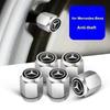 4Pcs Car Tire Valve caps Emblem metal Cap Case For Mercedes Benz B/C/E/S Class A Class C200L GLC GLE CLA accessories Car Styling www1
