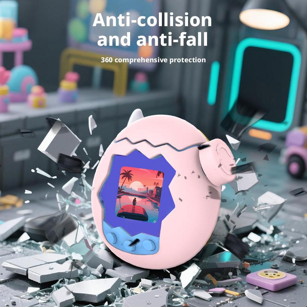 For Tamagotchi Paradise Silicone Protective Case Drop-resistant And Scratch-resistant Solid Color Shell With Anti-lost Strap