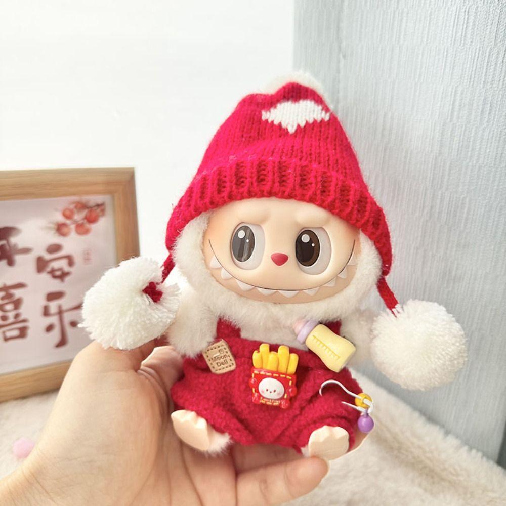 

Fries&Milkshake Overalls Labubu Time Doll s Cloth Set Cotton Doll Accessories Style 4