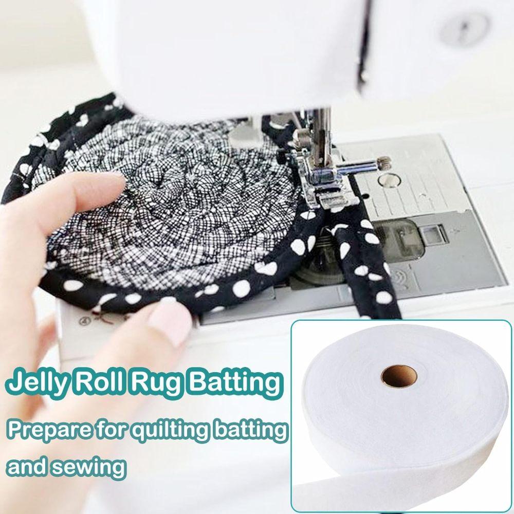 1 Roll Jelly Strip 2.25" Cotton  Blend Fleece Batting 35 Yards Jelly Roll Rugs Throw Rugs Braided Rug DIY Arts Crafts Sewing