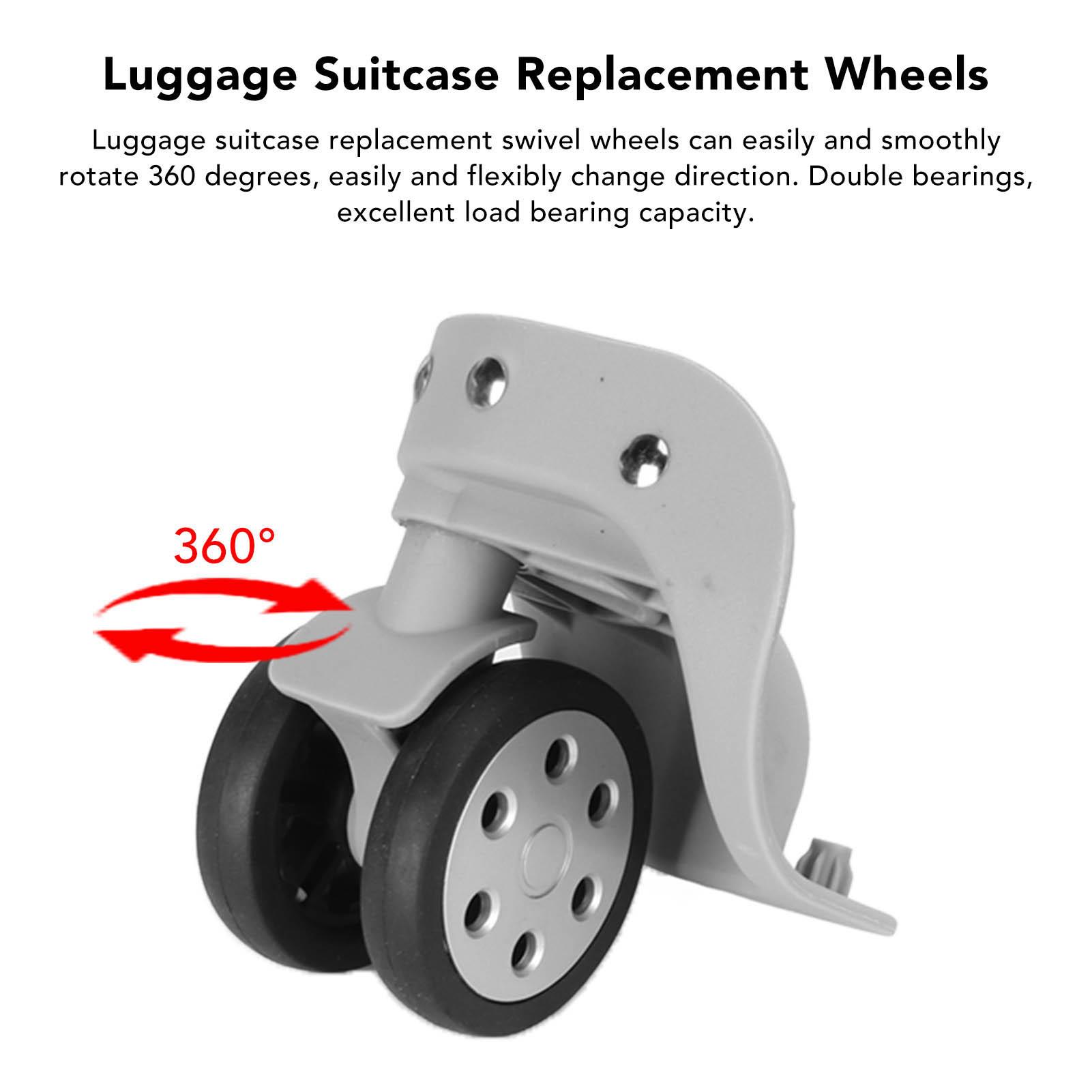 Shoemst Luggage Suitcase Replacement Wheels Large Hole Universal Mute Swivel Wheel Casters For Repair Replacement