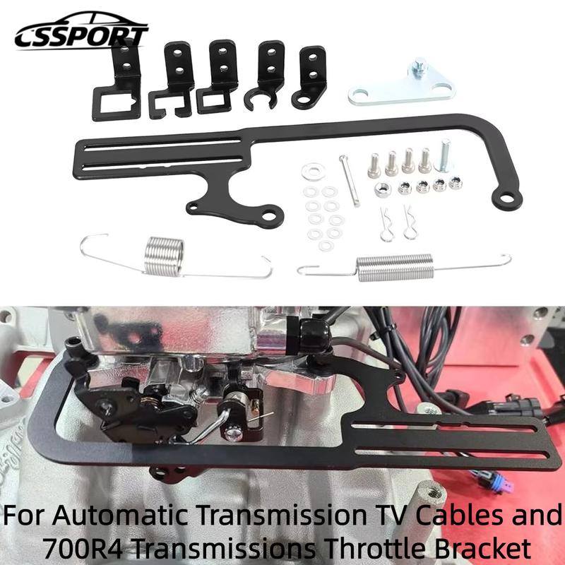 304147 Throttle Cable Mount Kit For Automatic Transmission TV Cables and 700R4 Transmissions Throttle Bracket Black