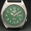 VINTAGE SEIKO 5 AUTOMATIC 7009A JAPAN MENS GREEN COLOR DIAL WATCH A708759-1