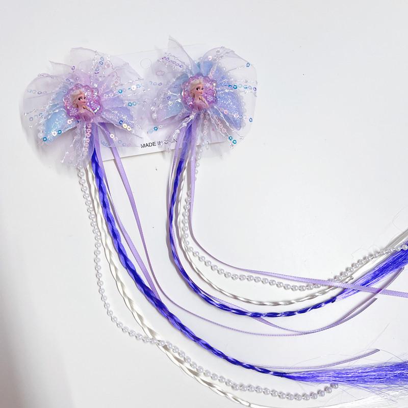 Frozen Elsa Hair Clips - No Damage Hair Bows for Girls