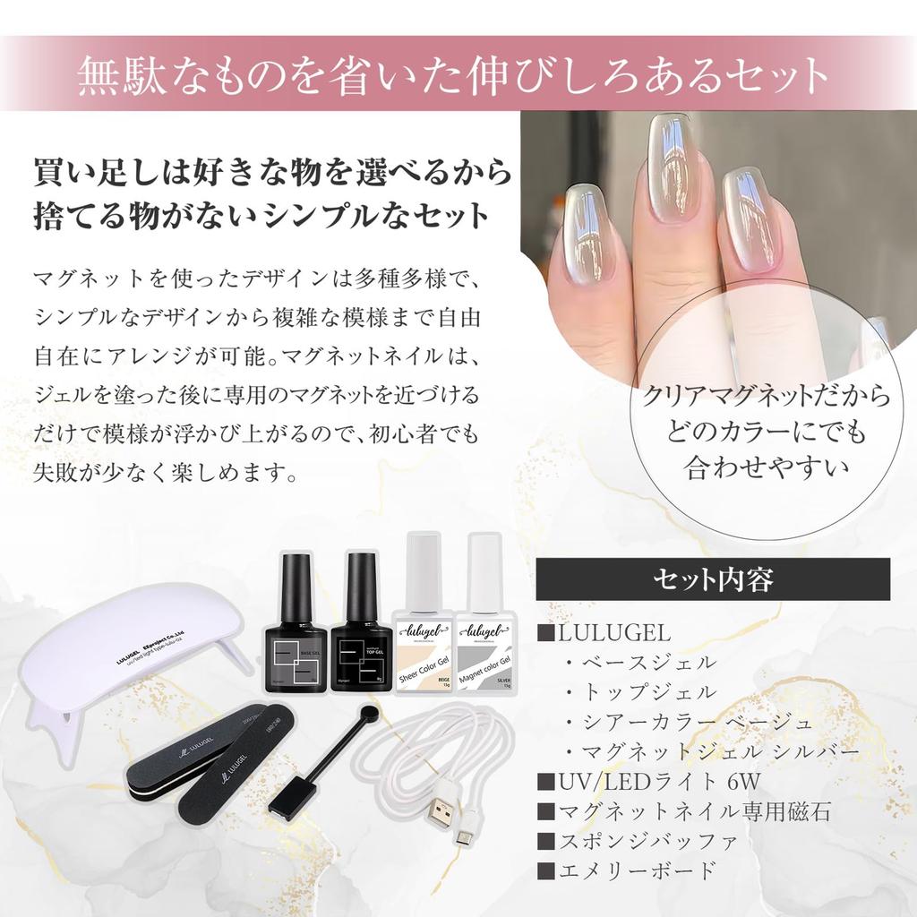 LULUGEL Gel Nail Kit Magnetic Nail Starter Kit with Instructions Magnetic Gel Nail Set Ready To Use Right Away Complete Set with Compatible Compact