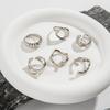 Fashion Exaggerated Smooth Irregular Lava Line Ring Set Open Ring Women's Fashion Jewelry Finger Ring