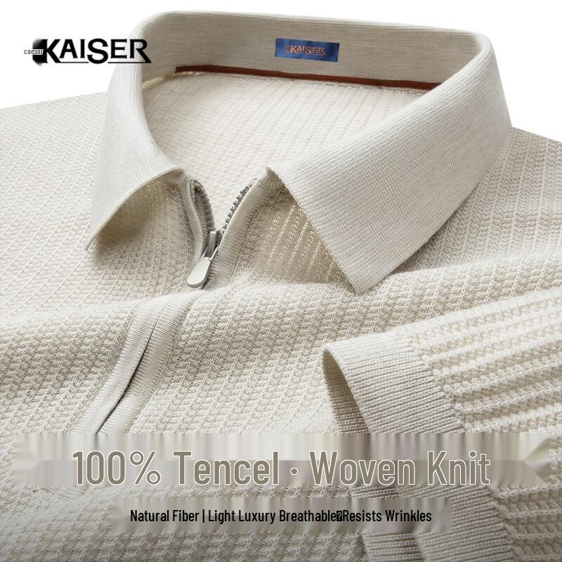 Caesar Men s Tencel Polo Half-Zip T-Shirt 50