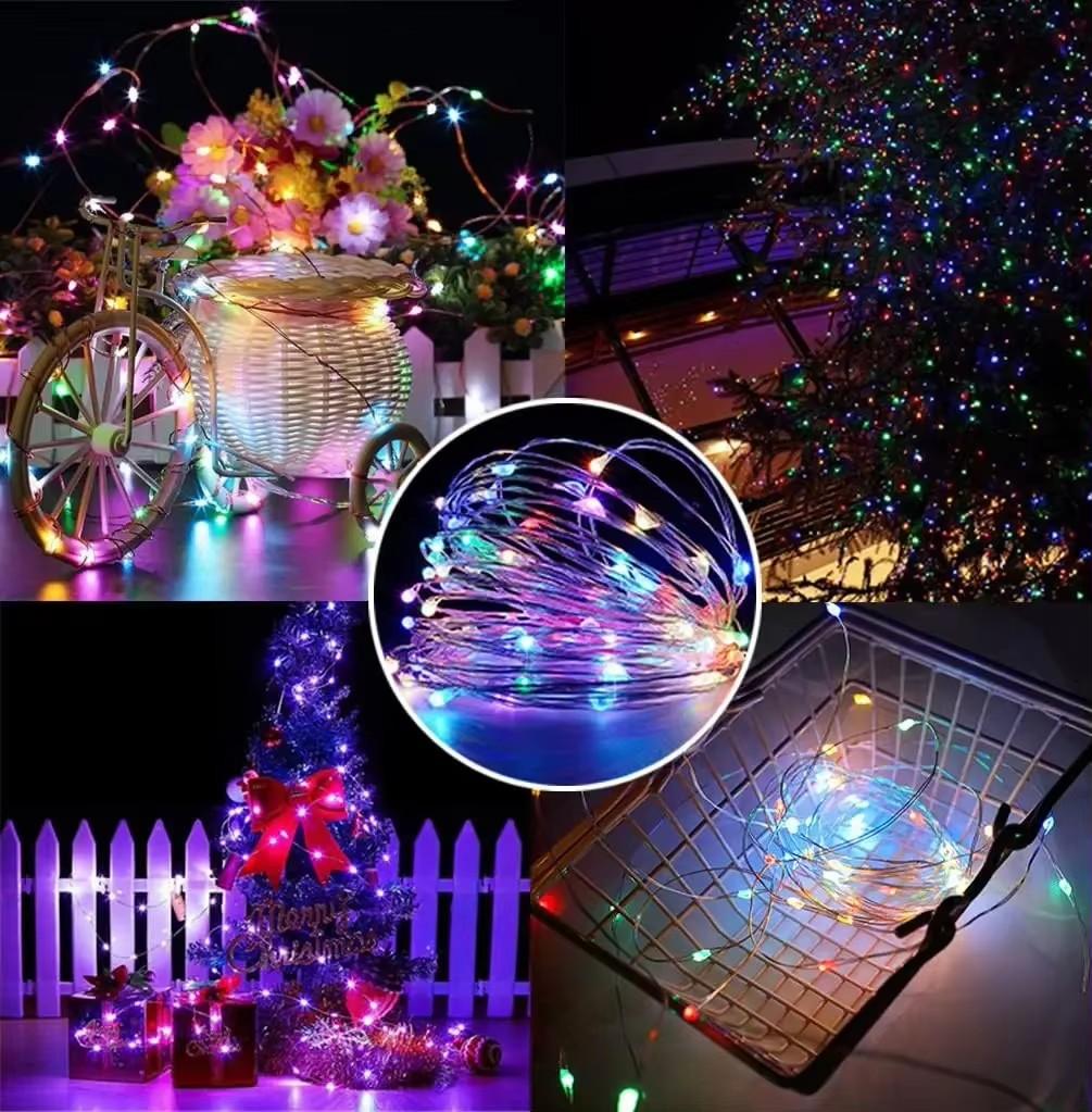 Christmas Decor Solar String Lights 8 Modes Waterproof Outdoor Garden Decor Xmas Fairy Solar Light for Patio Street Yard Balcony