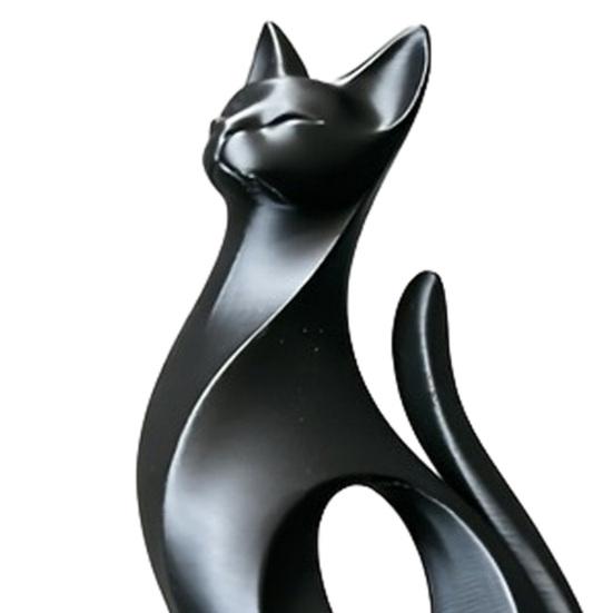 3D Printed Cat Figurine, Modern Geometric Cat Sculpture, Minimalist Art Decor for Entryway Desk Shelf, Cat Lover Home Gift