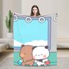 Super Soft Bubu Dudu Bear And Panda Throw Blanket Premium Flannel Fleece Lightweight Bed Blanket Cozy Plush Bedspread All Season