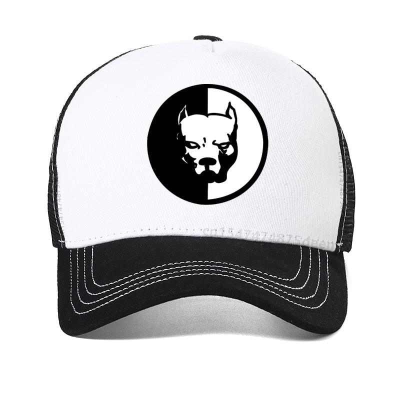 Neue Mode Männer Frauen Pitbull Hund Baseballkappe Cartoon Hip Hop Baumwolle Mesh Trucker Caps Bone Papa Hut Verstellbare Snapback-Hüte