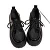 2025 spring and autumn black platform versatile lace-up small leather shoes women's new retro British style Japanese jk single shoes