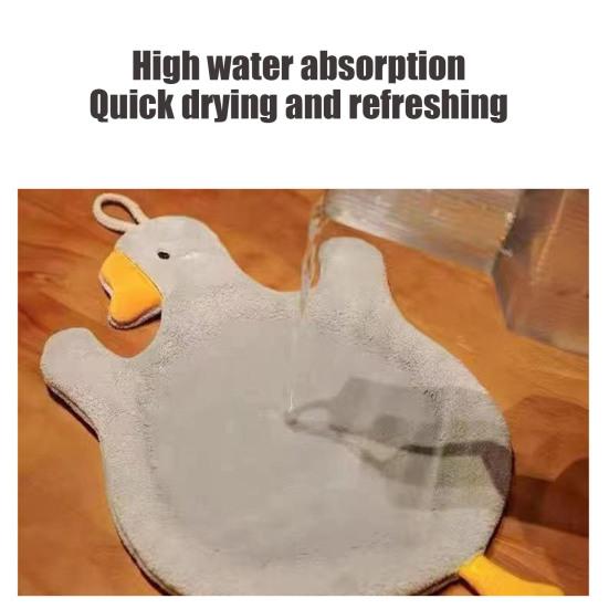Uroczy ręcznik do rąk w kształcie kaczki Miękki ręcznik dla dzieci Kształt kaczki Chłonny ręcznik łazienkowy z pętelką do zawieszenia do kuchni sypialni