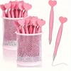 Pink Heart-Shaped Rotary Ballpoint Pens, Suitable for School Office Supplies, Wedding Signatures, Thanksgiving and Halloween,