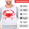 100Pcs Disposable Plastic Aprons Waterproof Anti-Oil Sleeveless Bib with Cute Crab Print for Adult Cooking Hot Pot Party Kitchen