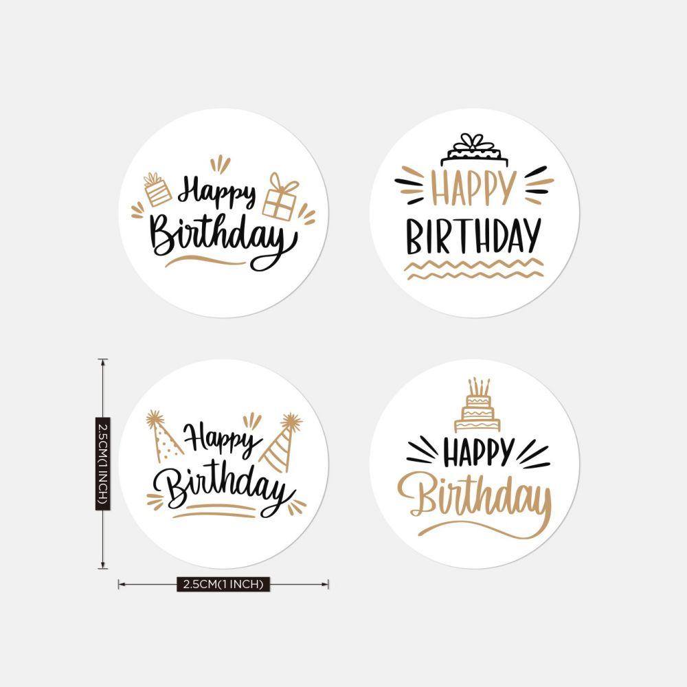 100-500pcs 1inch Cute Happy Birthday Stickers for Gift Wrapping Decoration Envelope Sealing Label Kids Toys Stationery Stickers