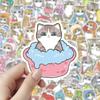 100Pcs Mofusandseries Cartoon Transparent Waterproof Pvc Ledger Material Stickers For Hand Account Pencil Case Decals