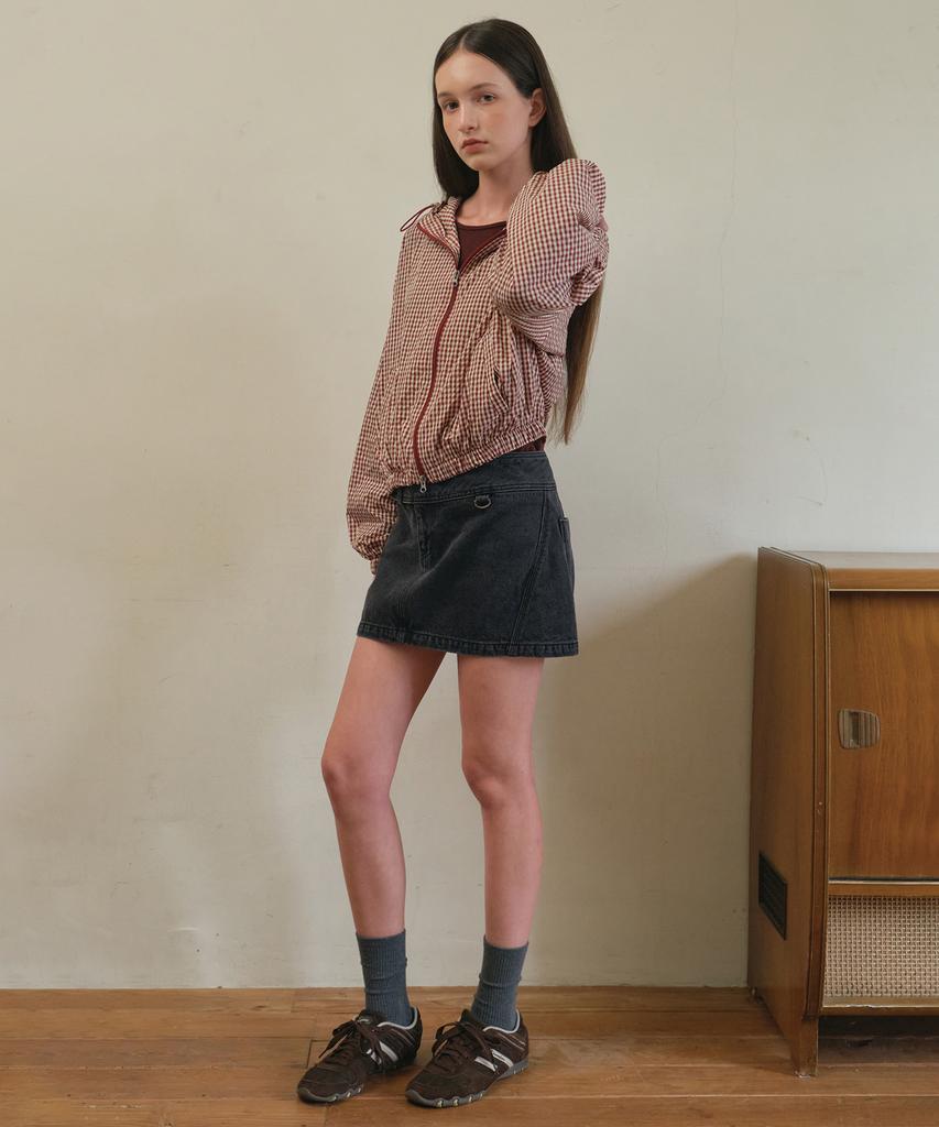 Aueonoseuteljia Nova Curve Mini Denim Skirt_Black(O25-Sk09)
