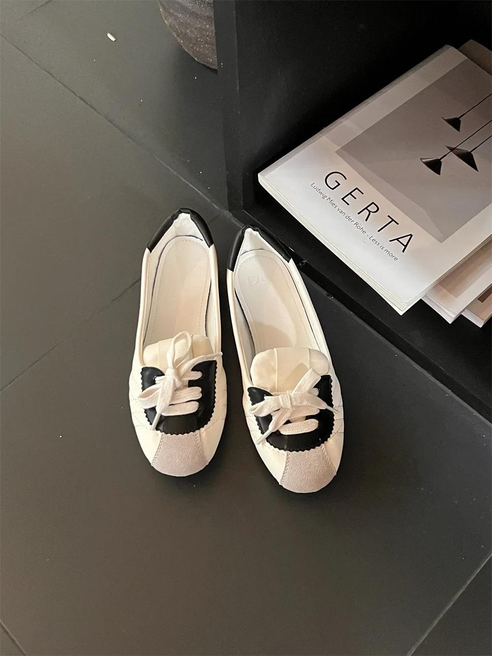 

Модная повседневная обувь для женщин Кроссовки Неглубокие балетки Удобные мокасины Новая женская обувь Женские однобортные туфли Zapatos De Mujer 35 чёрный