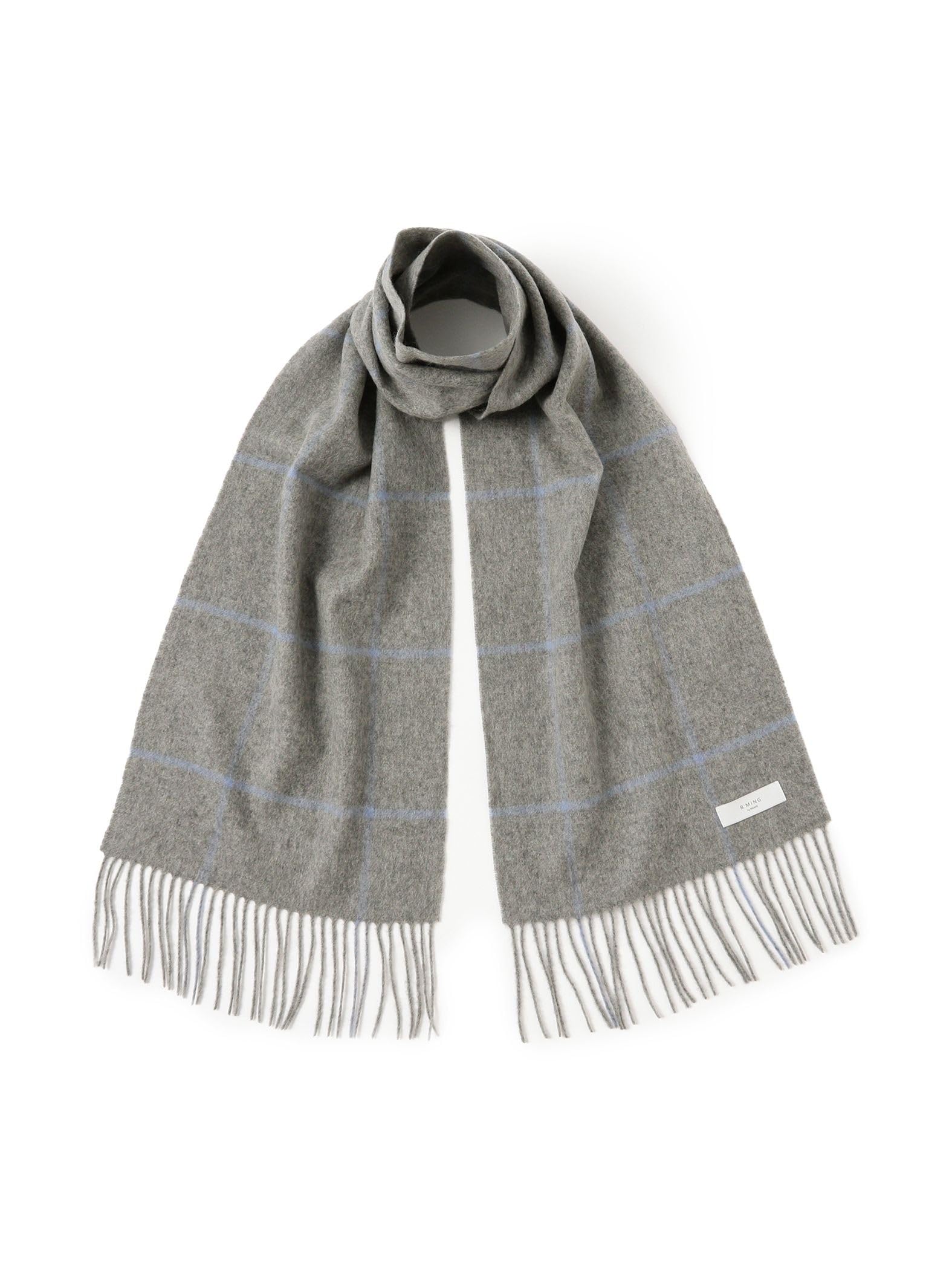 

B:MING LIFE STORE by BEAMS Men s Windowpane Check Scarf, Grey Free