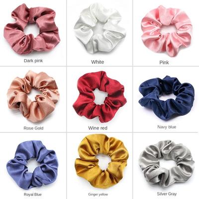Crystal Satin Puff Hair Loop Korean Ruffle Headband New Hair Scrunchie  Women Girl Hair Accessory