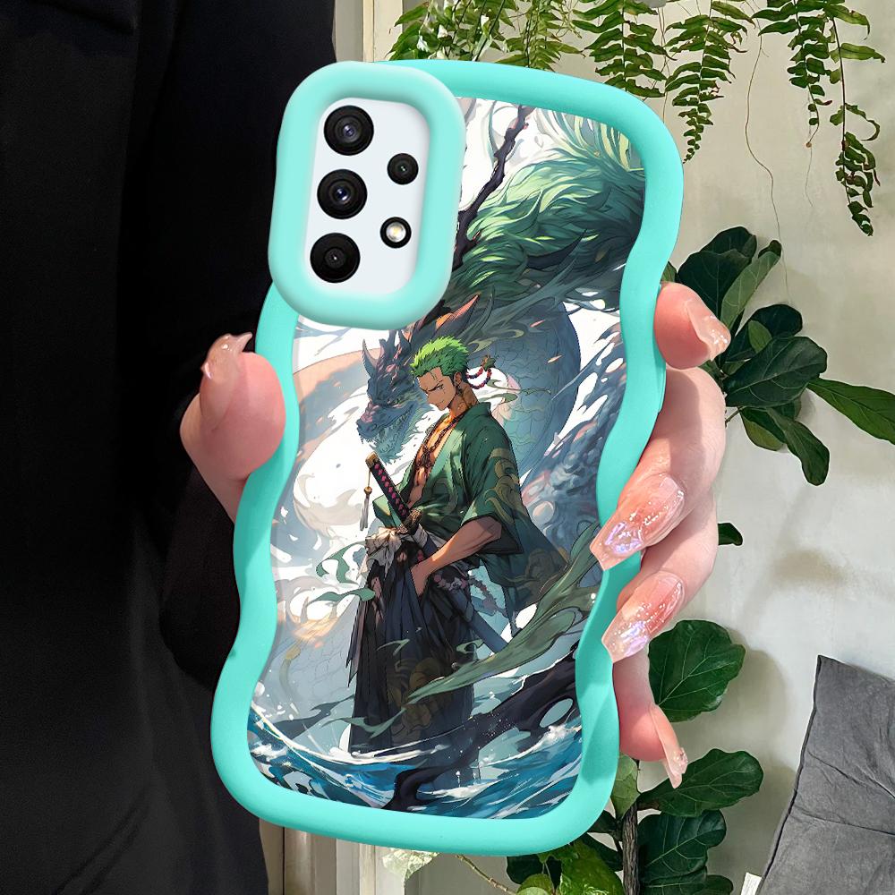 

Окрашенный узор Big Wave Edge Мягкий силиконовый материал Macaron чехол для телефона противоударный защитный резиновый чехол для Samsung Xiaomi Poco Redmi Xiaomi Poco C75 5G синий