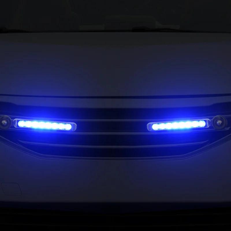 2pcs Car Wind Power Daytime Running Light LED Front Center Net Auxiliary Light Auto DIY Decoration Supplies Wind Energy Lamp