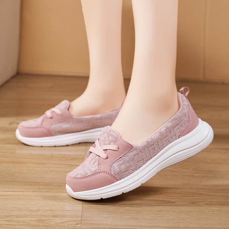 Fashion Women Casual Shoes Platform Breathable Walking Mesh Flat Bottom Outdoor Casual Sports Vulcanized Shoes Zapatillas De Deporte