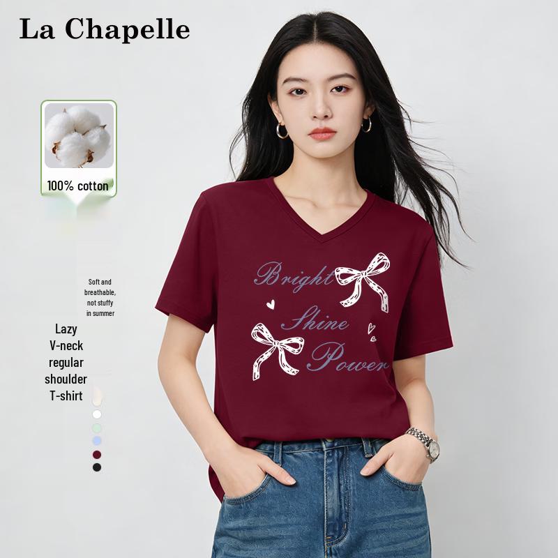 La Chapelle Women s Cotton V-Neck T-Shirt 2XL