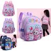 Charming Unisex Preschool Backpack In Pink Blue And Green With Cute Patterns