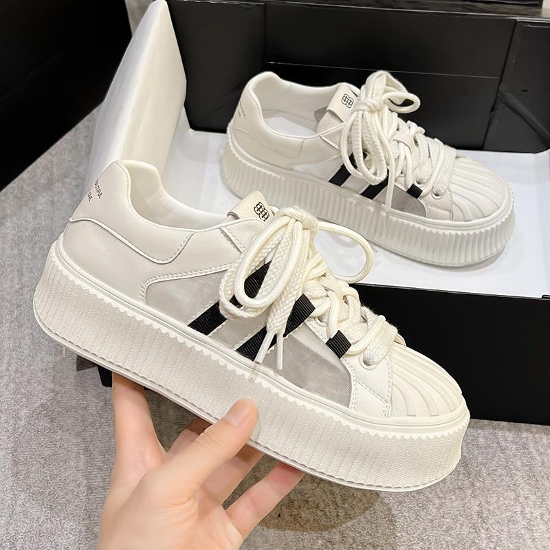 Fashion Women Thick-soled Shoes Mesh Summer Women Shoes 2025 New Style Breathable  Casual Sports Shoe Women Sneakers Platform Shoes