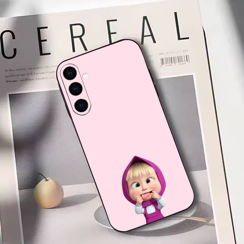 

Sweet Cartoon Couple Phone Case Black Silicone Soft For Samsung Galaxy A73,A72,A71,A70,A53,A52,A51 Samsung a13 5g
