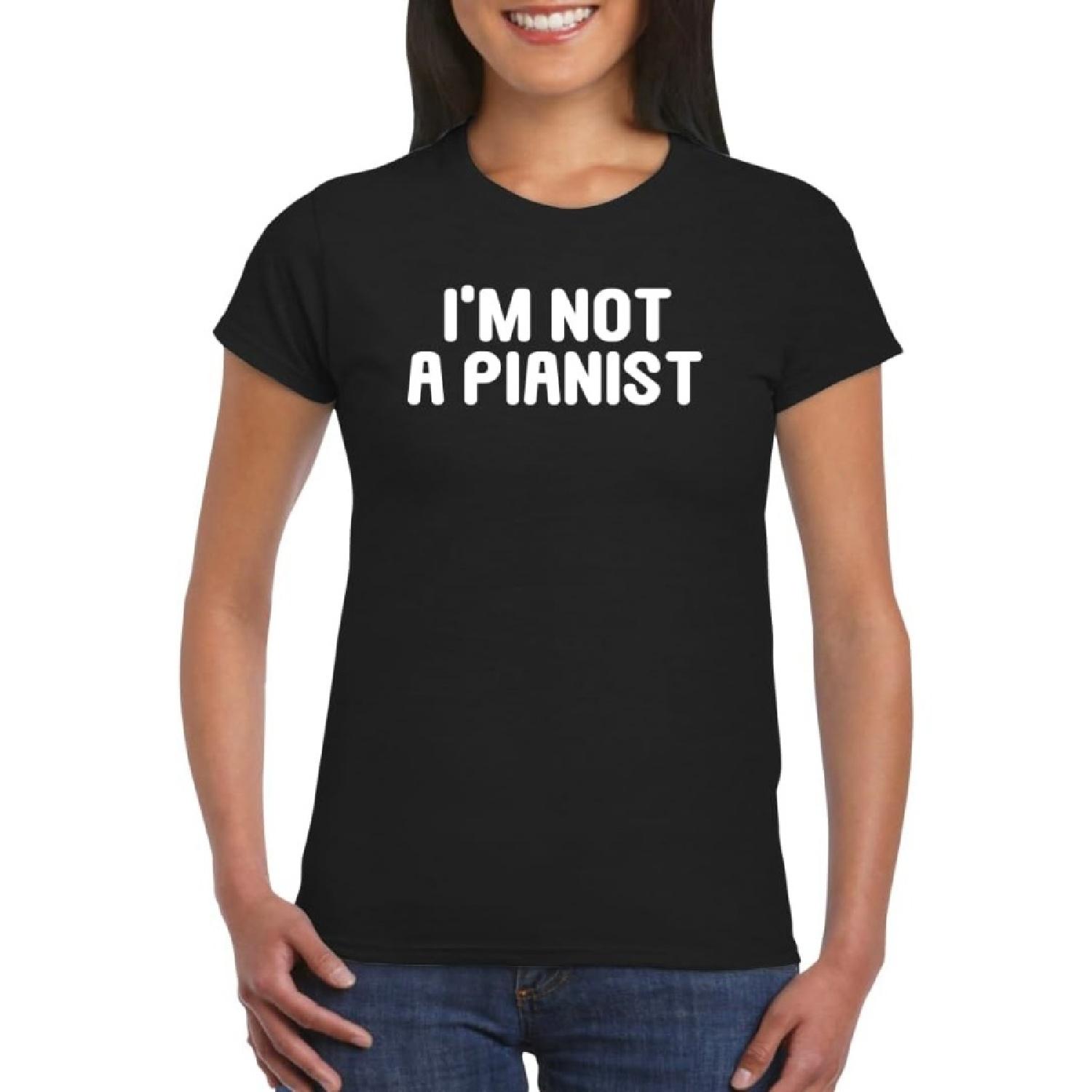 I m Not A Pianist - Women s Soft Graphic Junior Cut T-Shirt CP05 Black S