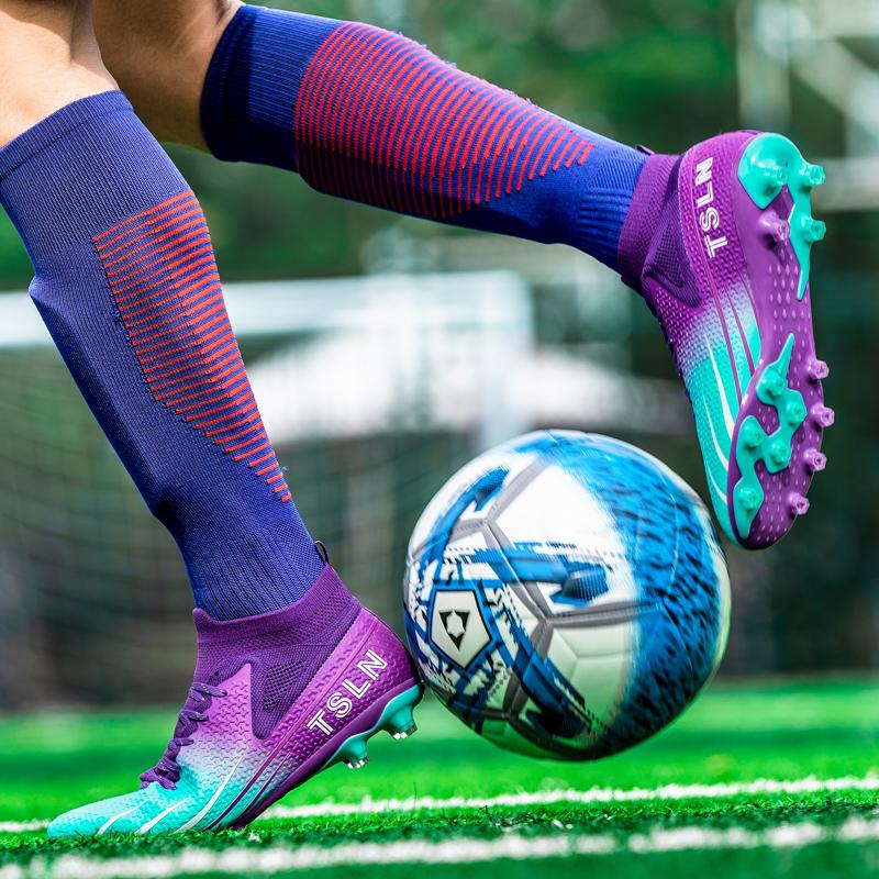 Boty na fotbal pro mládež Vysoce kvalitní ponožky na umělý trávník Outdoor Pánské dlouhé nehty Sportovní kopačky Velká velikost