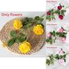 Rose Artificial Flower Bouquet With Silk Material For Wedding Decor And Photography Props